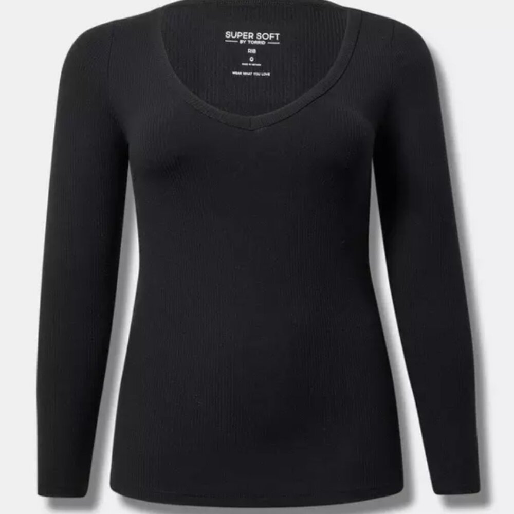 TORRID Ribbed V-Neck Top